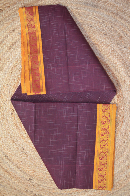 Maroon Madurai Cotton Handloom Saree
