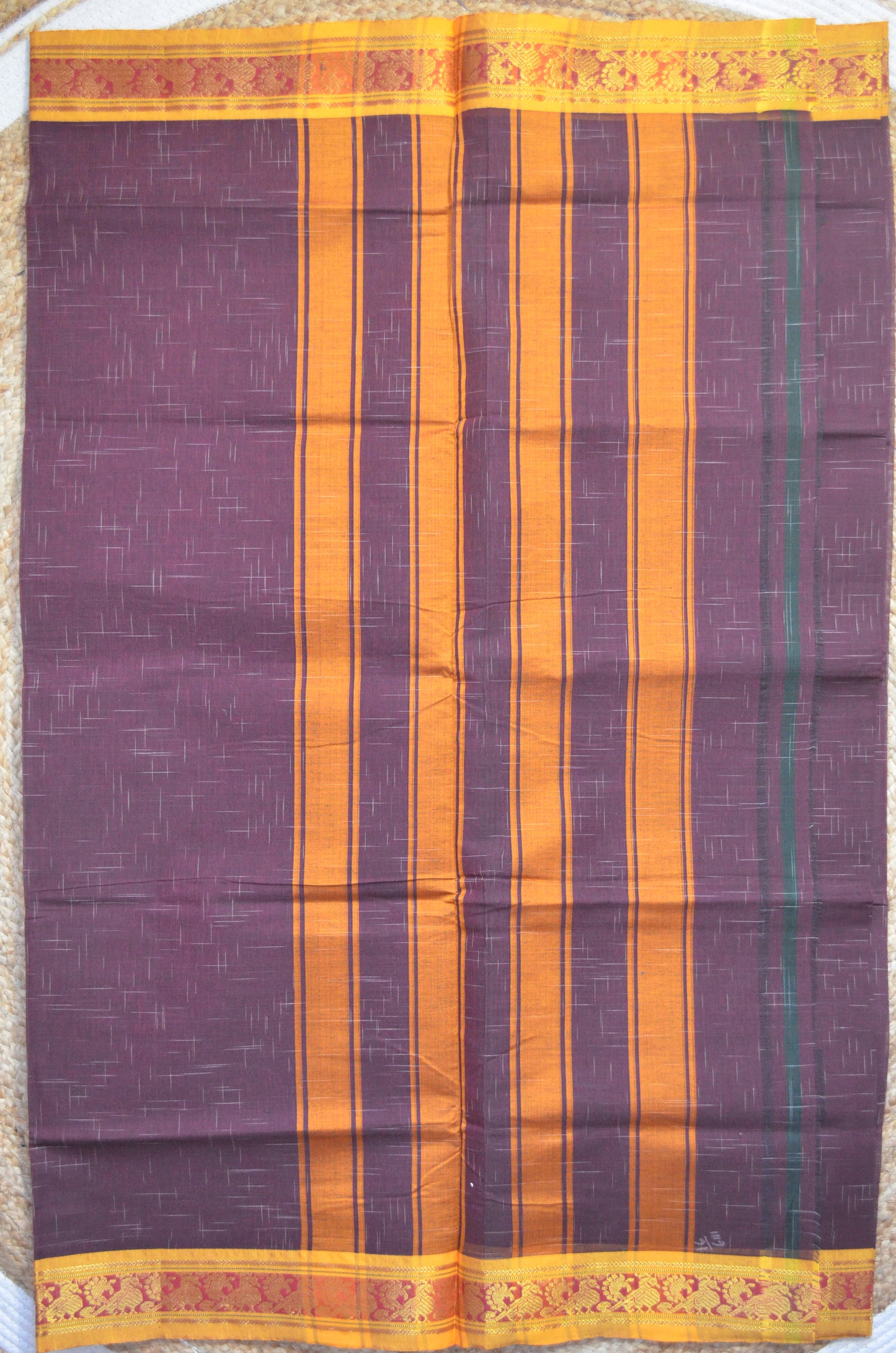 Maroon Madurai Cotton Handloom Saree
