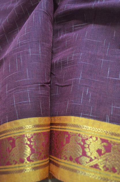 Maroon Madurai Cotton Handloom Saree