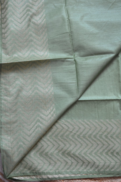 Olive Contemporary Thread Work Vegan Silk Handloom Saree