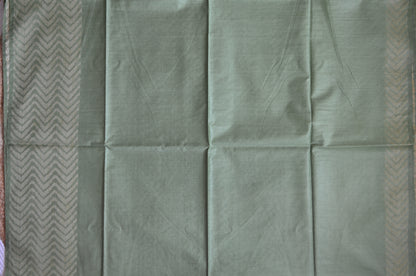 Olive Contemporary Thread Work Vegan Silk Handloom Saree