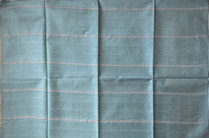 Bottle Green Contemporary Thread Work Vegan Silk Handloom Saree