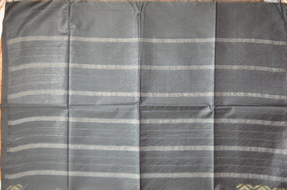 Black Contemporary Thread Work Vegan Silk Handloom Saree