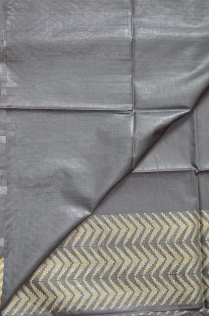 Black Contemporary Thread Work Vegan Silk Handloom Saree