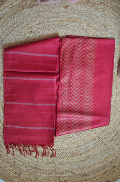 Rouge Contemporary Thread Work Vegan Silk Handloom Saree