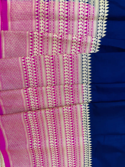 Purple Georgette Banarasi Silk Saree