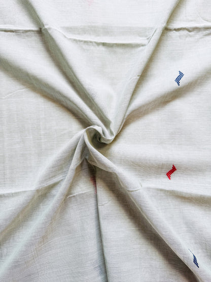 Seafoam Grey Buttery Mul Cotton Bengal Muslin Handloom Saree